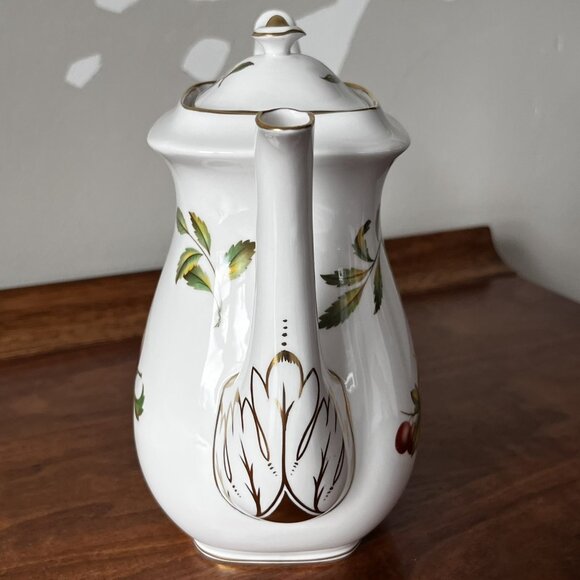 Spode REPRODUCTION Blenheim Coffee Pot Bone China England 1815 Pattern Pears - Picture 4 of 14